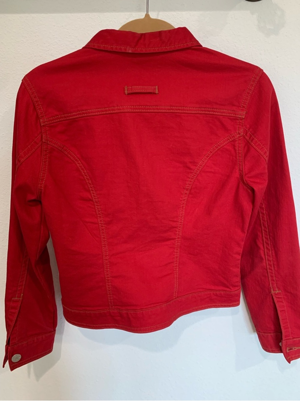 Bold Red CAbi Women’s Denim Jacket - Casual Button-Up, XS - Picture 2 of 7